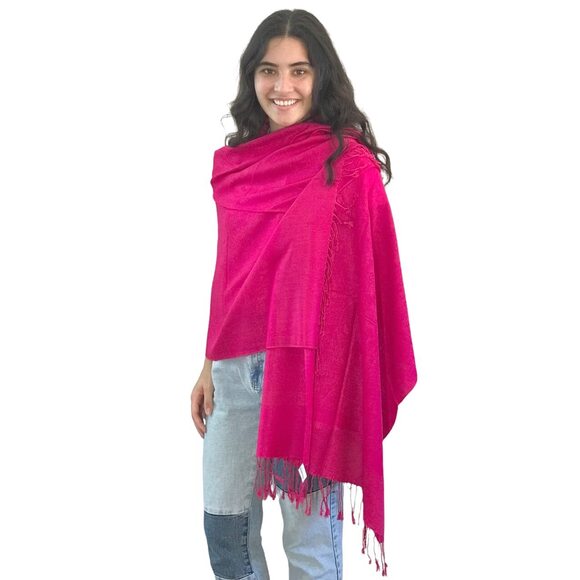 Women\'s Shawl Vintage Jacquard Paisley Pashmina Special Occasion Wrap 2434
